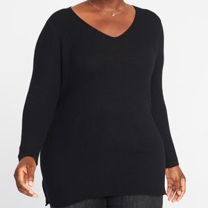 BARELY WORN - Old Navy Black Tunic V-Neck Sweater